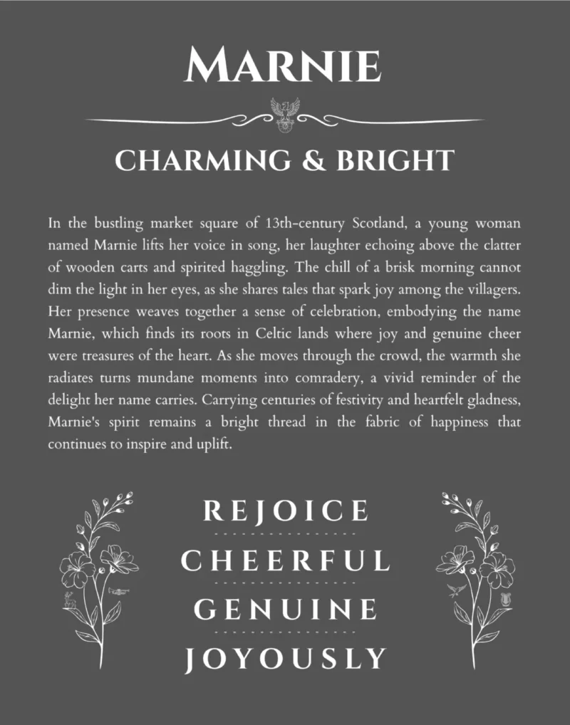 Marnie custom name meaning print in gray