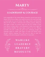 Marty name meaning wall art by Get Your Story in pink