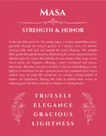 Masa personalized name print with origin and traits in red