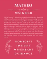 Matheo personalized name print with origin and traits in red