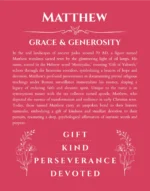 Matthew name meaning gift print in red