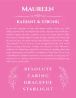 Maureen name meaning gift print in pink