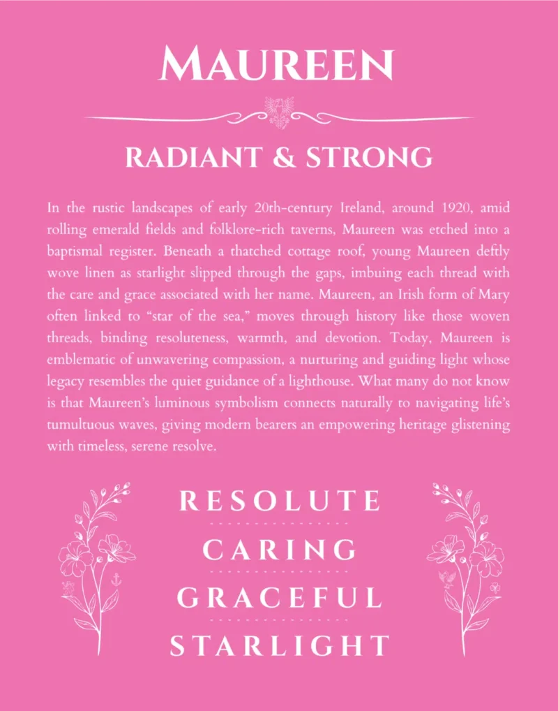 Maureen name meaning gift print in pink