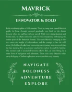 Mavrick name meaning gift print in dark green