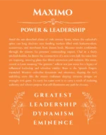 Maximo name origin print with meaning and traits in orange