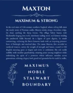 Maxton custom name print for wall display in deep blue