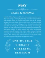 May custom name art showing meaning and origin in blue