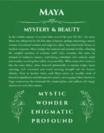 Maya personalized name meaning print in dark green