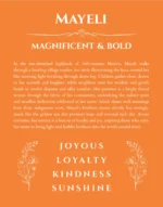 Mayeli custom name meaning print in orange