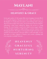 Maylani personalized name print with origin and traits in pink