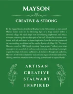 Mayson name meaning gift print in dark green