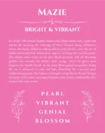 Mazie personalized wall art with the story of your name in pink