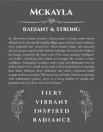 Mckayla personalized name art with origin story in gray