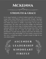 Mckenna personalized name art with origin story in gray