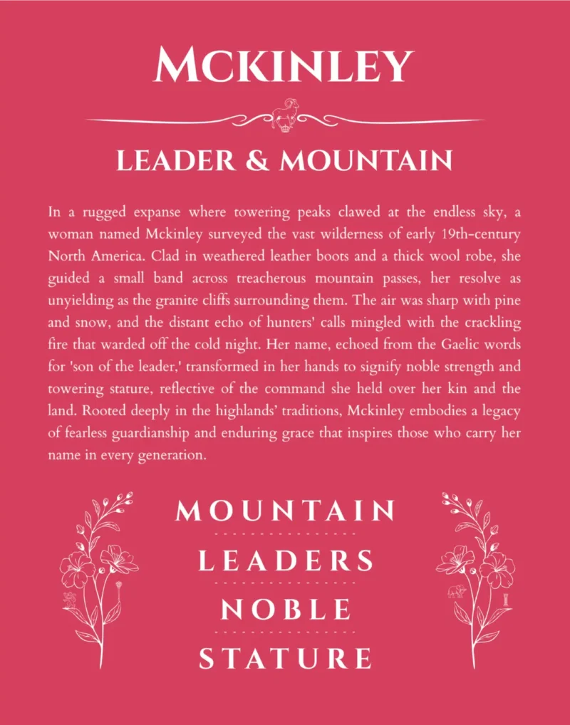 Mckinley name meaning wall art by Get Your Story in red