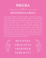 Meera name meaning gift print in pink