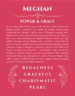 Meghan personalized name art with origin story in red