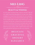 Mei-Ling personalized name meaning print in pink
