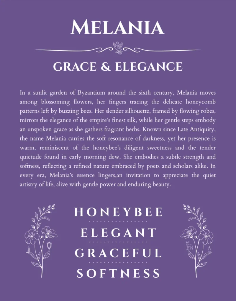 Melania personalized name meaning print in purple