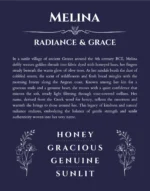 Melina personalized wall art with the story of your name in navy blue