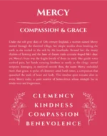 Mercy name meaning gift print in red