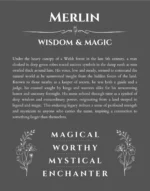 Merlin custom name print for wall display in gray