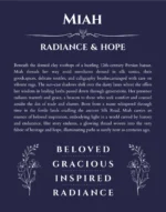 Miah personalized name meaning print in navy blue