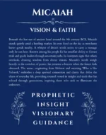 Micaiah name origin print with meaning and traits in deep blue