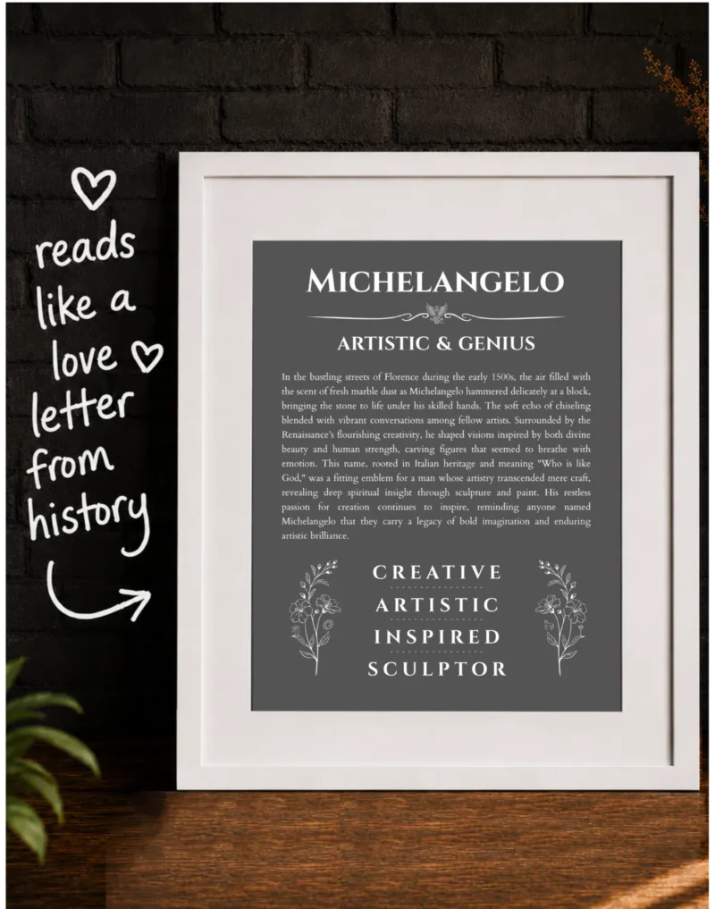 Michelangelo custom name meaning print