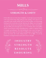 Mills name meaning wall art by Get Your Story in pink