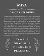 Miya name meaning wall art by Get Your Story in gray