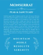 Monserrat name origin print with meaning and traits in blue