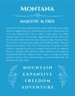 Montana name origin print with meaning and traits in blue
