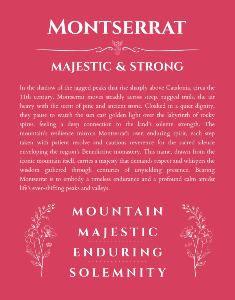 Montserrat name meaning gift print in red