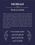 Moriah custom name art showing meaning and origin in navy blue
