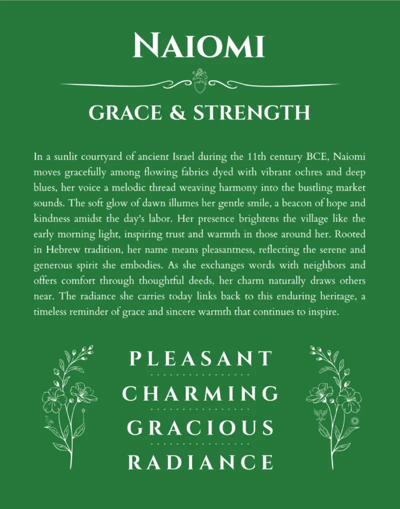 Naiomi name meaning gift print in dark green