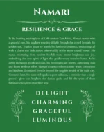 Namari custom name print for wall display in dark green