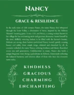 Nancy name meaning wall art by Get Your Story in dark green