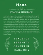 Nara custom name print for wall display in dark green