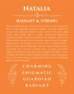 Natalia name meaning gift print in orange