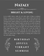 Nataly personalized wall art with the story of your name in gray