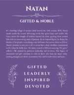 Natan personalized name meaning print in purple