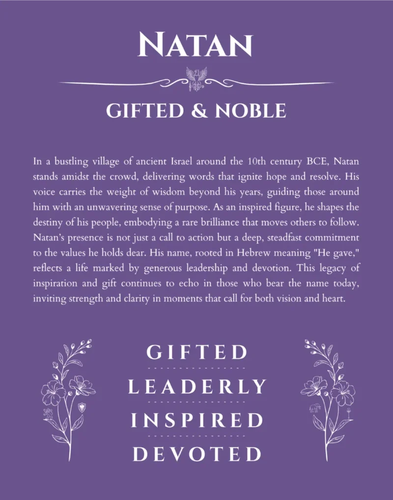Natan personalized name meaning print in purple