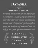 Natasha personalized name meaning print in gray