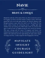 Navie name meaning gift print in deep blue