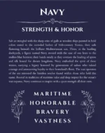 Navy personalized wall art with the story of your name in navy blue