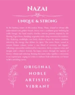 Nazai name origin print with meaning and traits in pink