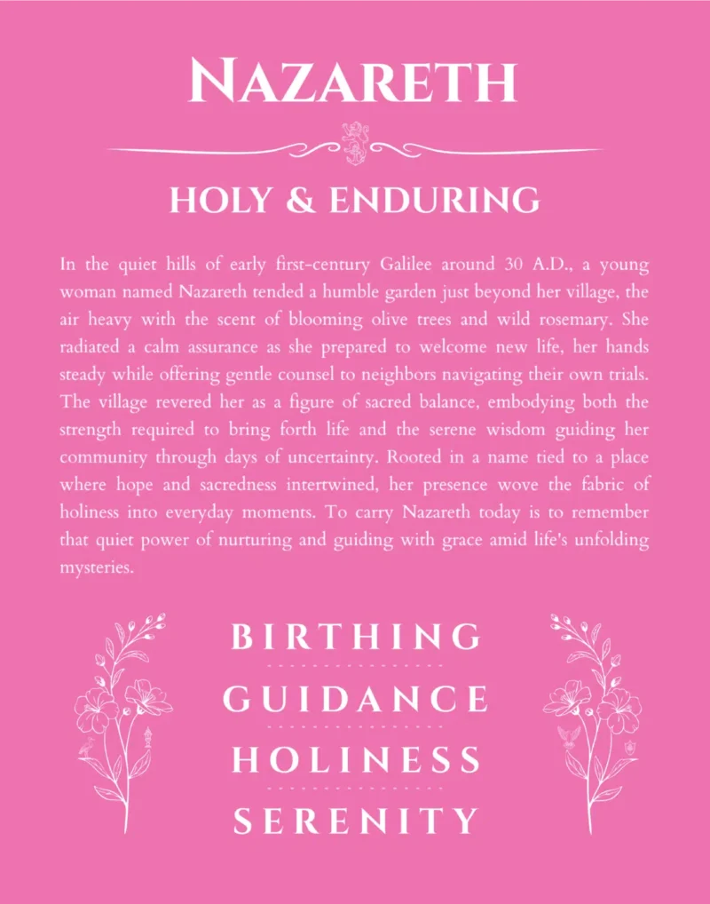 Nazareth name meaning gift print in pink