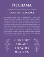 Nechama personalized name print with origin and traits in purple
