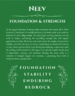 Neev personalized wall art with the story of your name in dark green